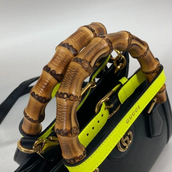 GUCCI 655661 Neon Diana Mini Bamboo 2WAYHand Bag Shoulder Bag Unused - Picture 4 of 13